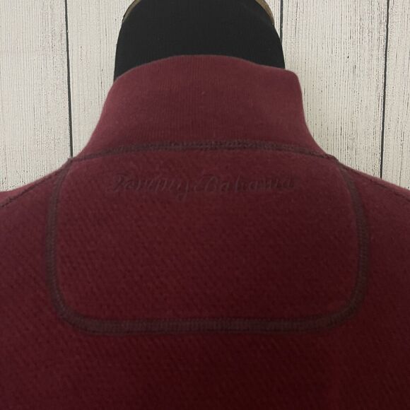 Tommy Bahama Men's XL Burgundy / Red Quarter Zip Reversible Pullover Sweater - Picture 14 of 14